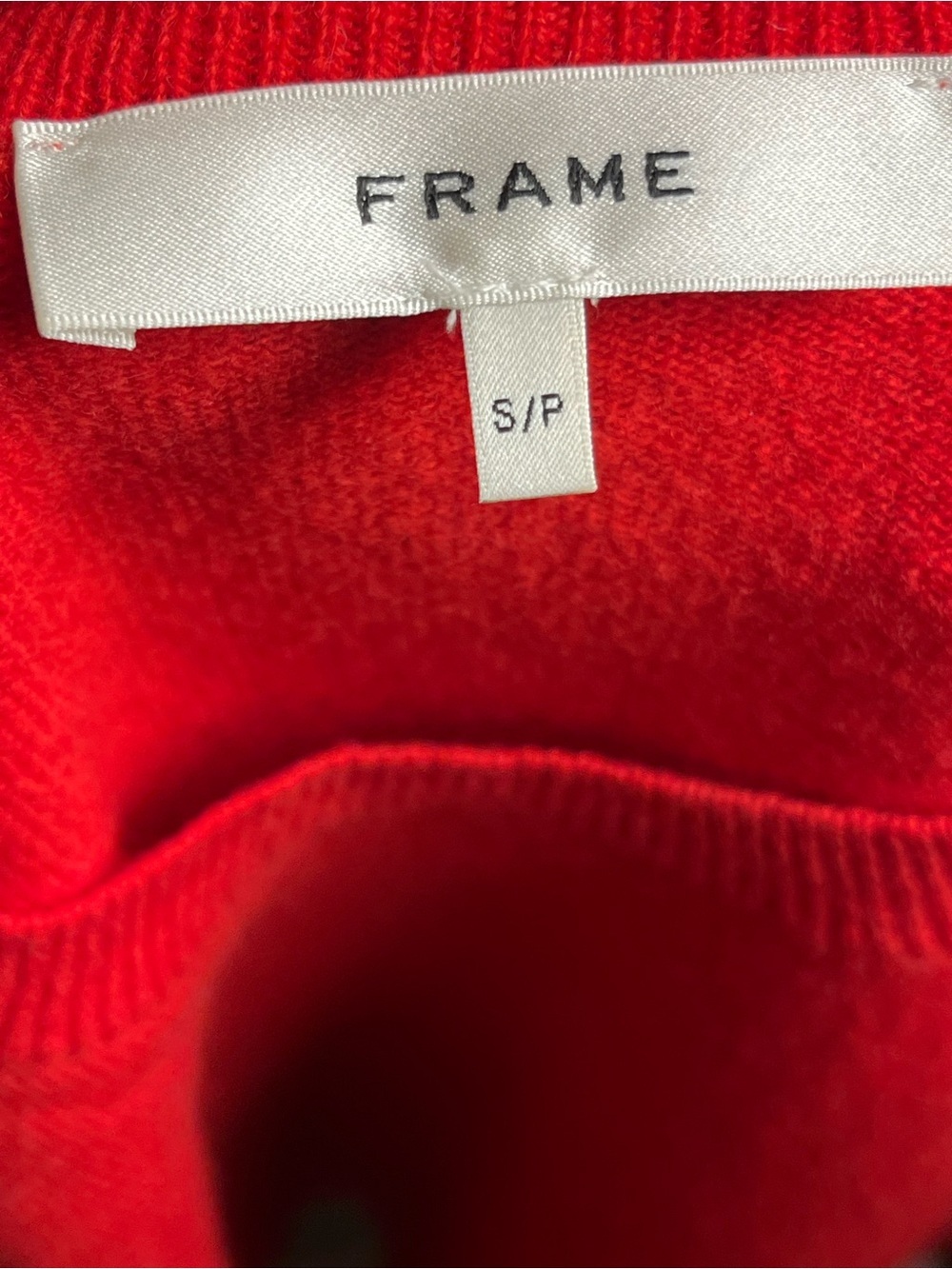 Frame Frankie Puff Red Wool Blend Ruched Short Sleeve Sweater — Size Small - Picture 9 of 10